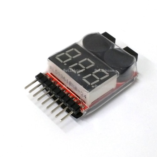 Tester Batteria Lipo 1-8S QWinOut BX100 – Allarme Basso Voltaggio Con Due Altoparlanti E LED Rosso