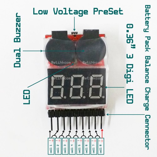 Details about   2Pcs/pack 1-8S Indicator RC Li-Ion Lipo Battery Tester Low Voltage Buzzer Alarm
